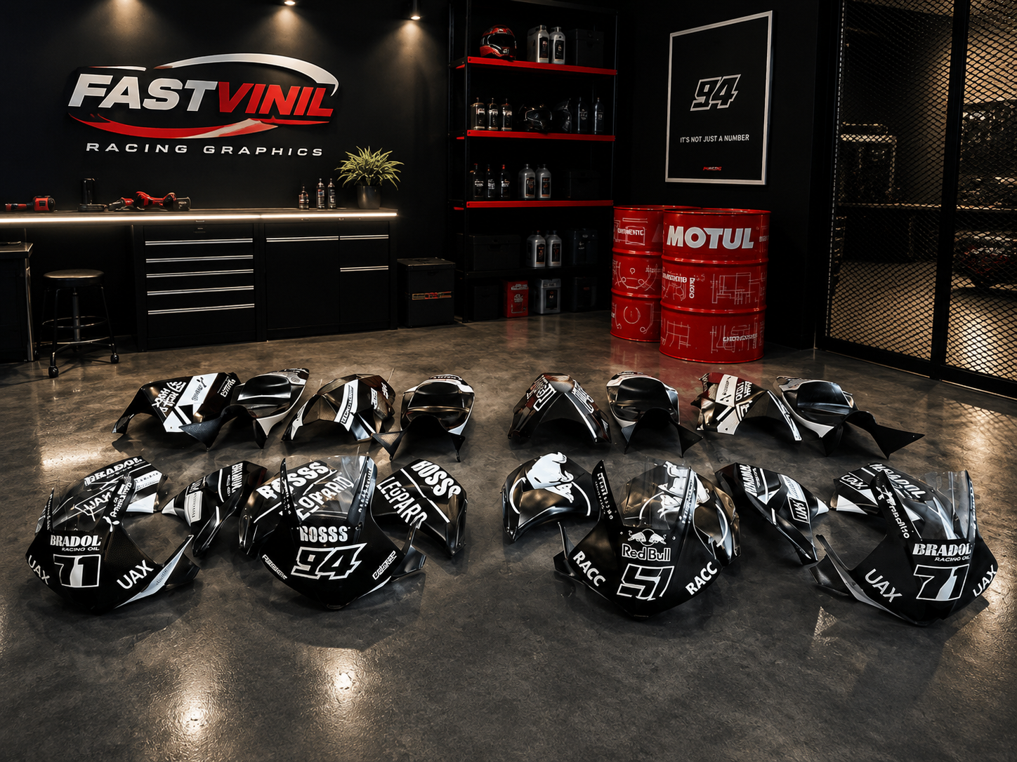 Vinilado de moto de competición